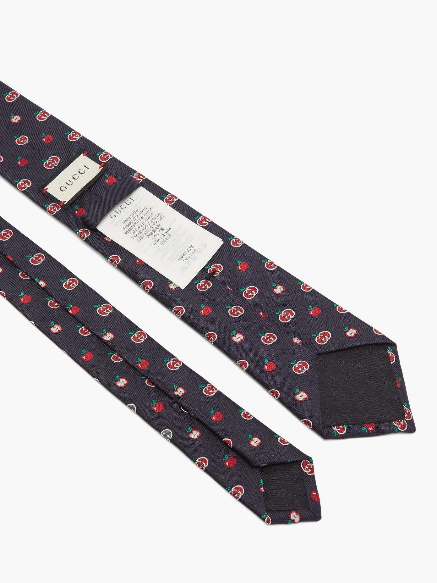 GG Apple-jacquard silk-twill tie - 4