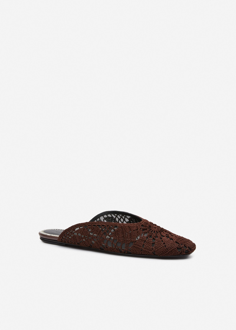 MAGDA BUTRYM Crochet flat mules in brown outlook