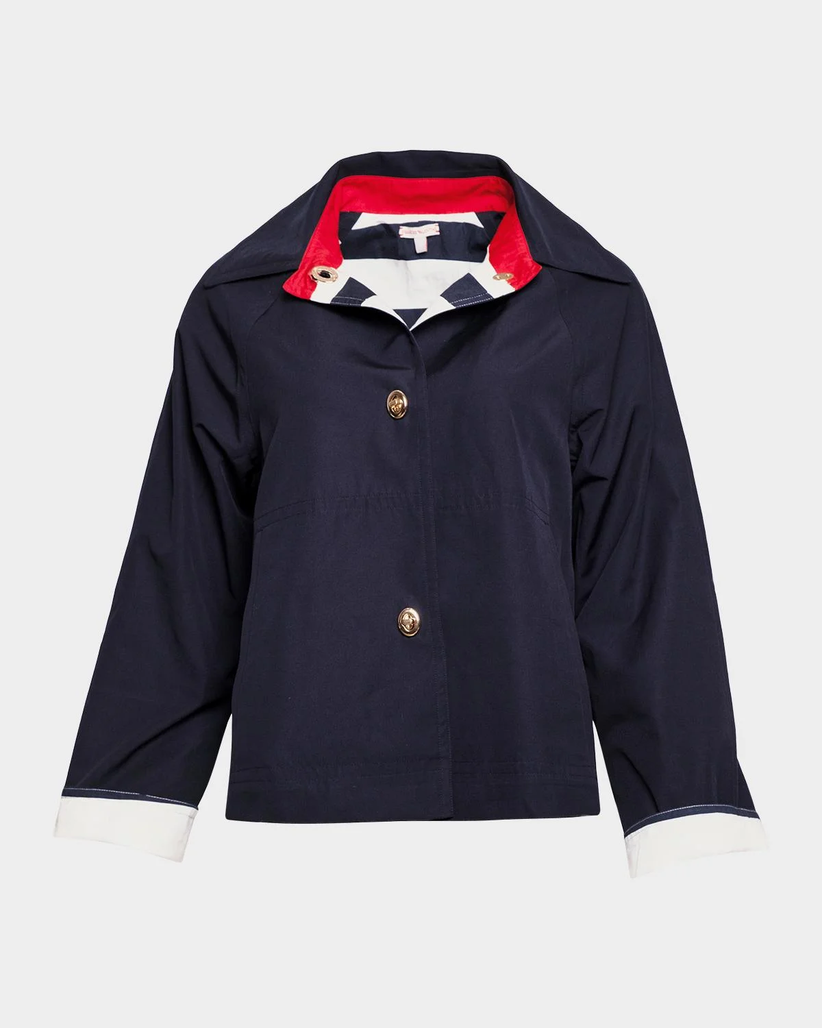 Short Spiffy Water-Resistant Trench Coat - 1