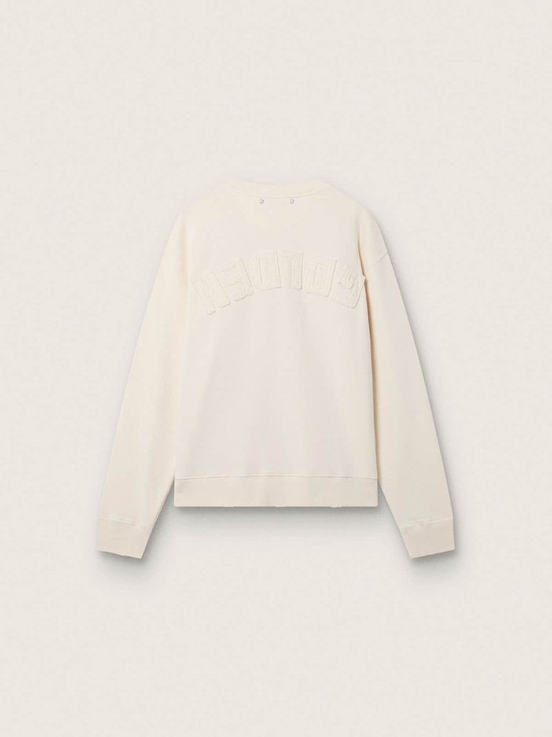 Golden Goose Tennis-inspired cream LTD sweatshirt with embroidered patch outlook