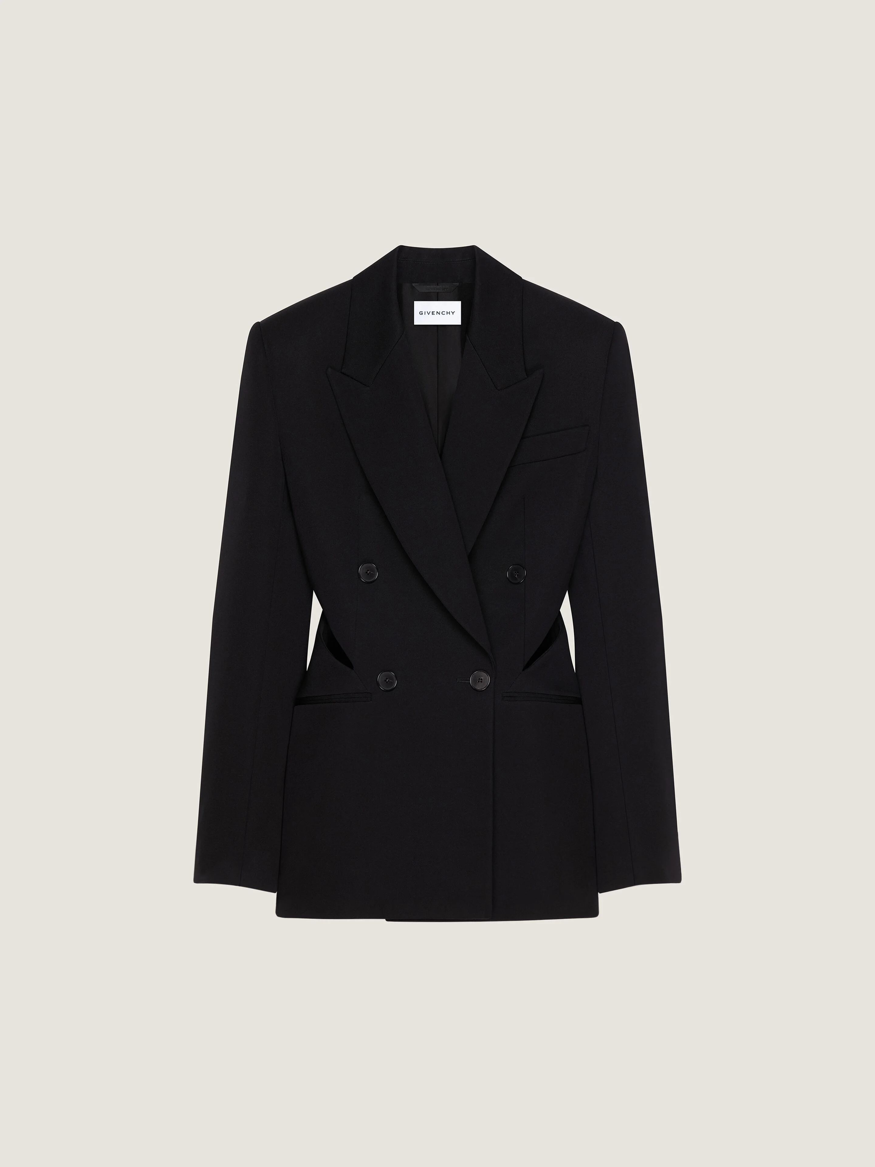 DOUBLE-BREASTED SLASHED JACKET IN WOOL - 1