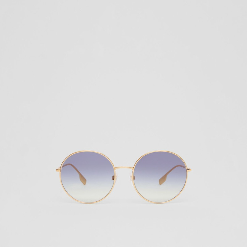 Icon Stripe Detail Round Frame Sunglasses 1