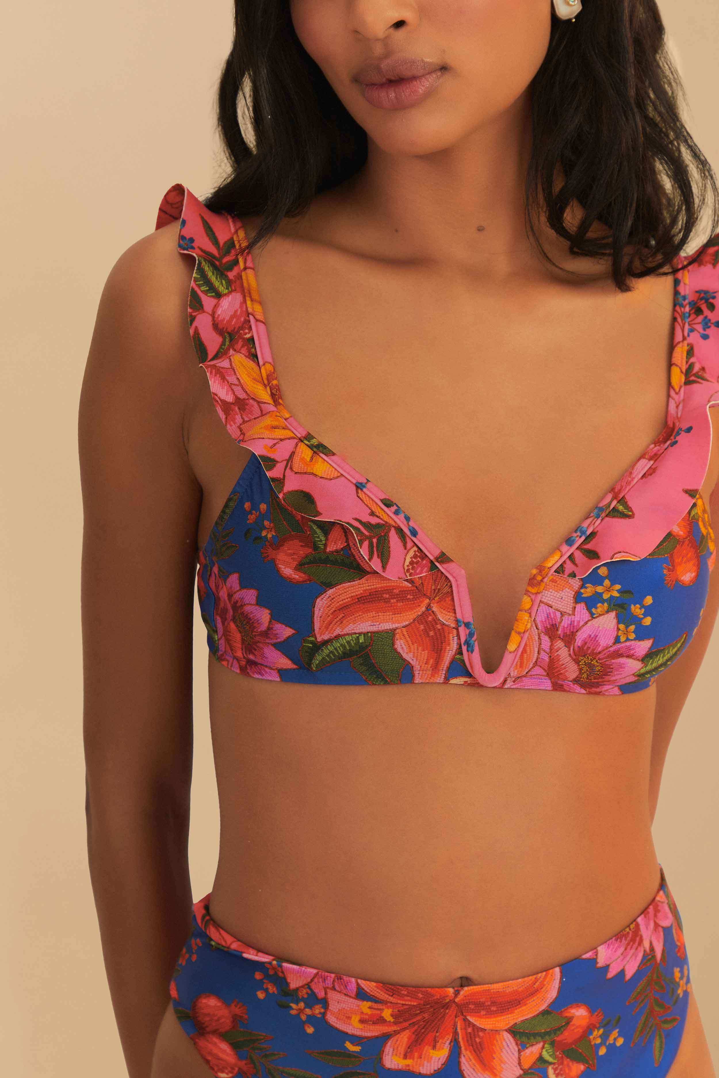 Multicolor Summer Fruit Underwire Bikini Top - 3