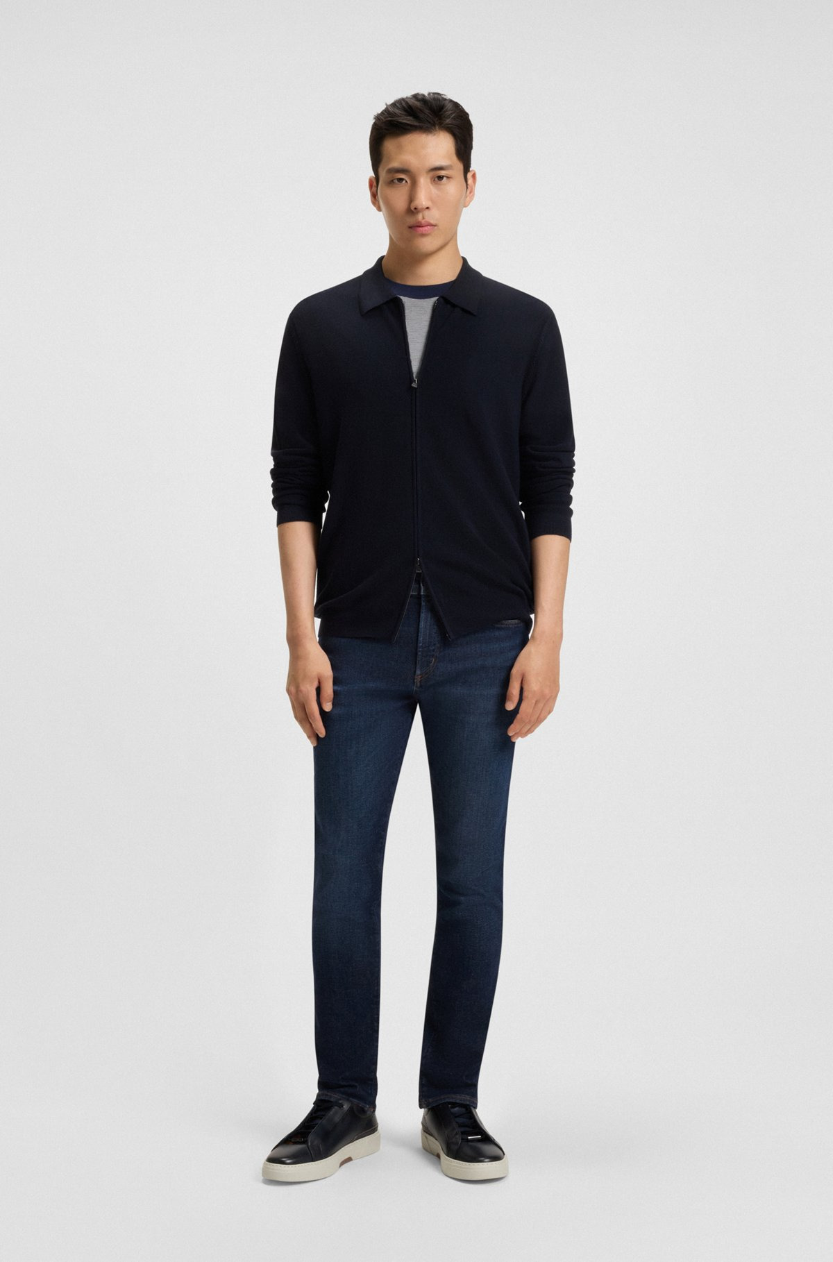 SLIM-FIT JEANS IN BLUE PERFORMANCE DENIM - 3