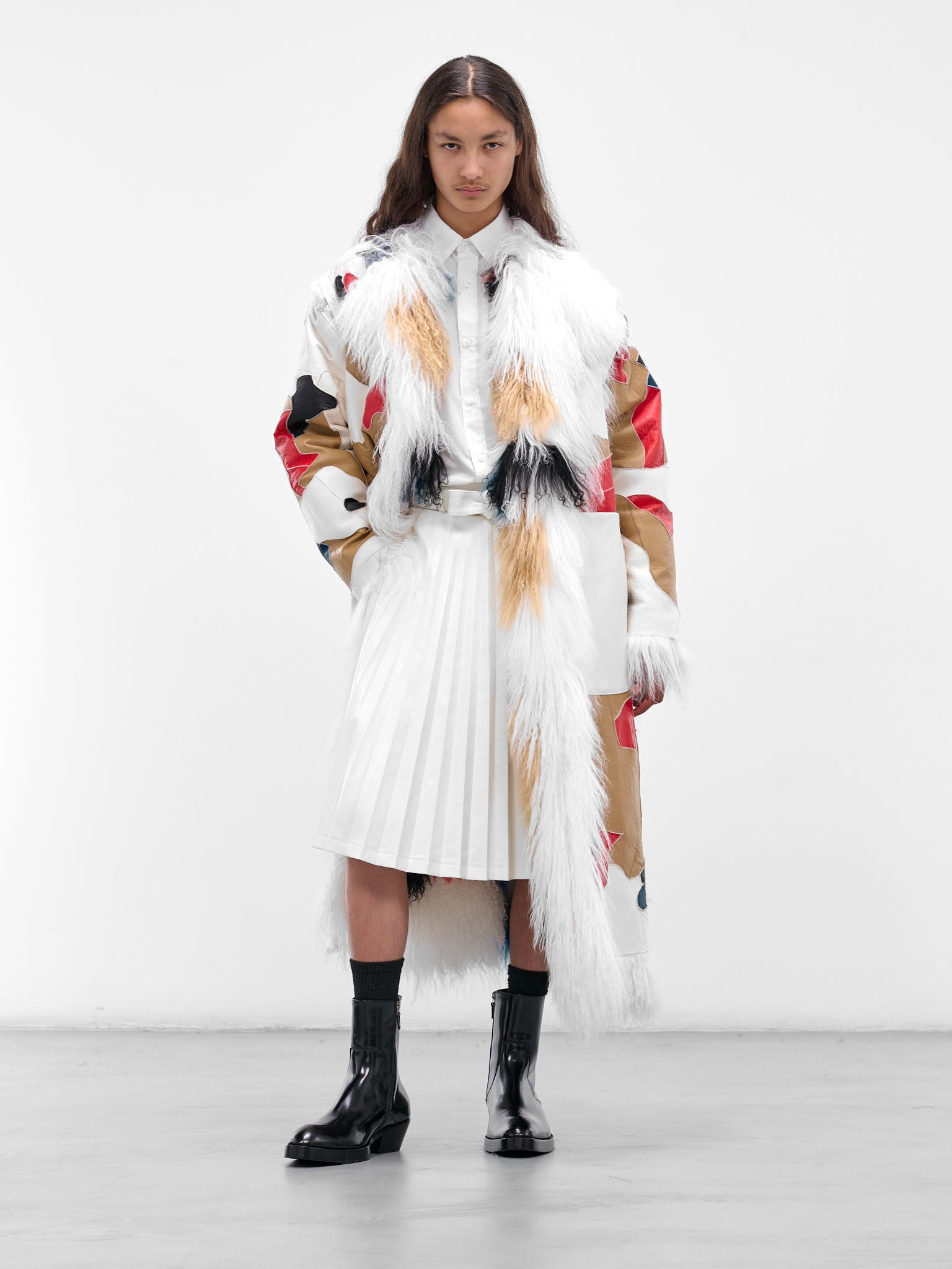 Multi-Color Oversized Faux Fur Coat - 6