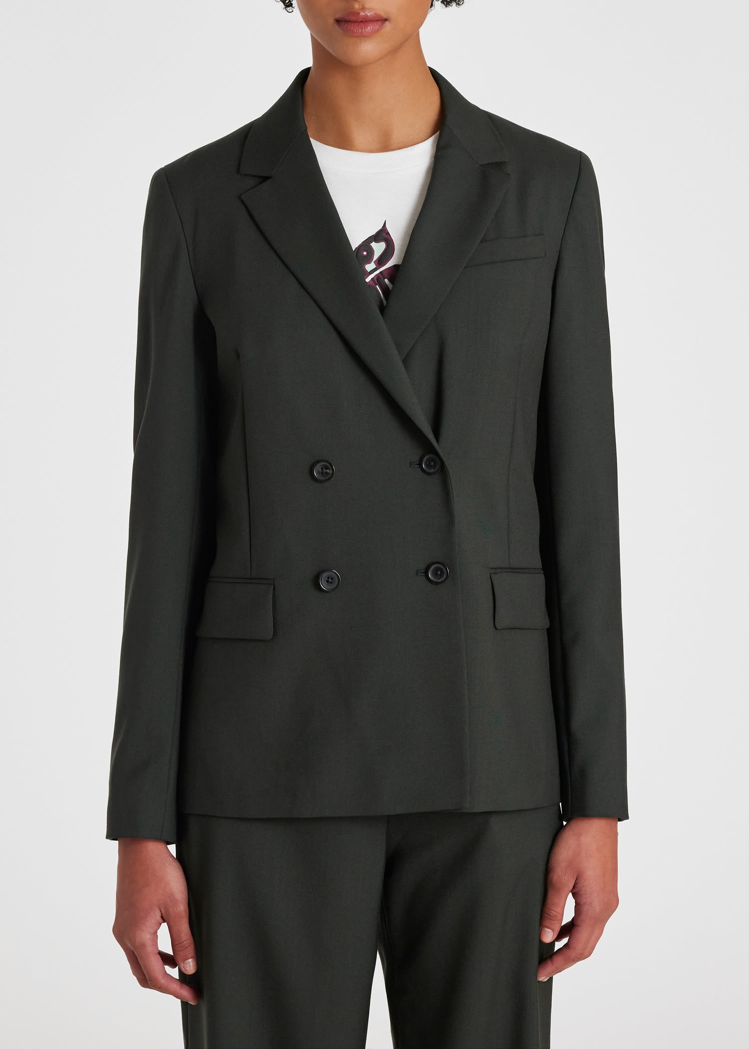 Wool Hopsack Double-Breasted Blazer - 4