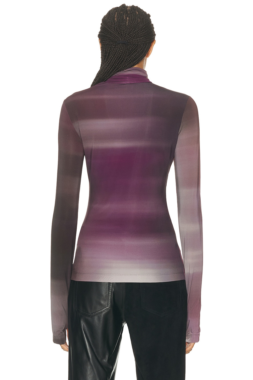 Long Sleeve Turtleneck Ombre Top - 3