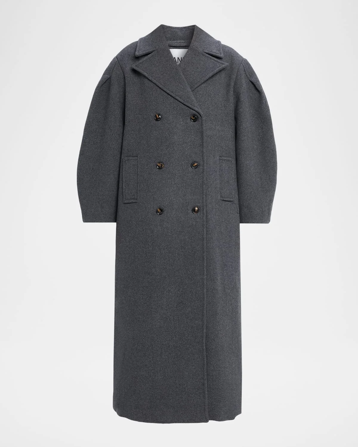 Oversized Puff-Sleeve Peacoat - 1