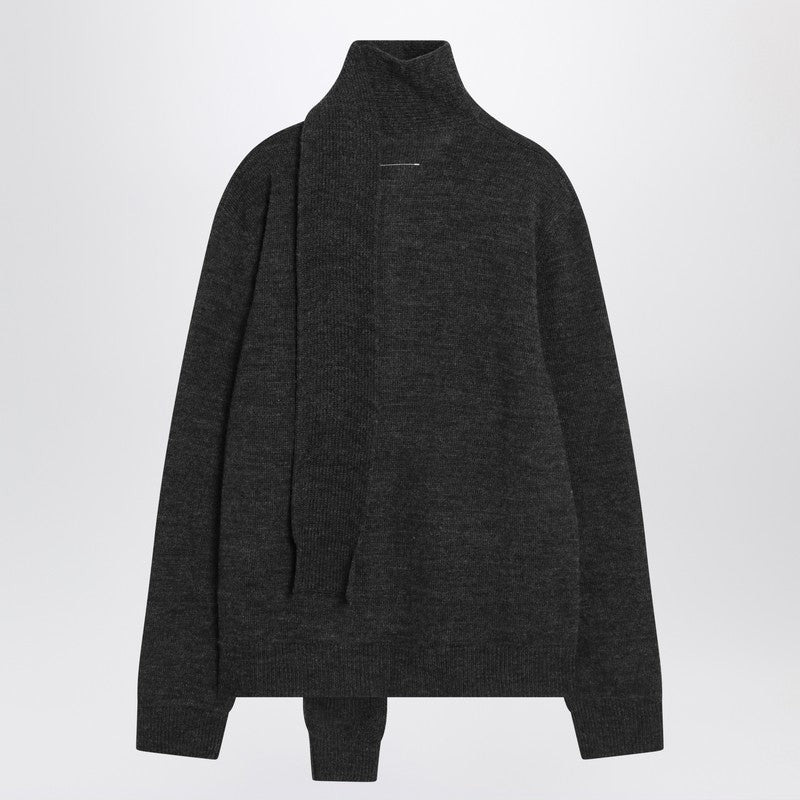 MM6 Maison Margiela wool-blend cardigan with scarf - 2