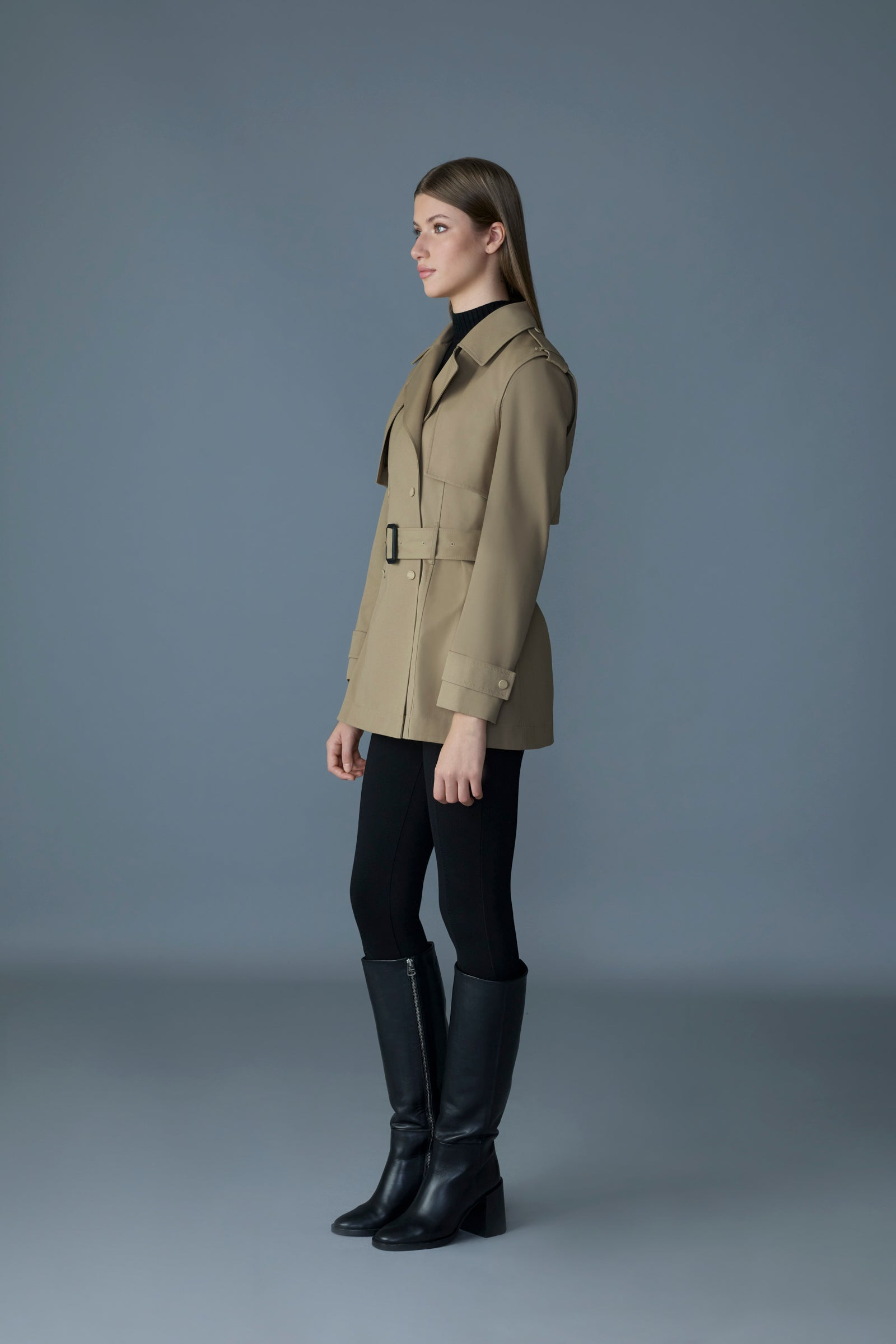 ADVA Mid-Length Buckled Belt Trench - 3