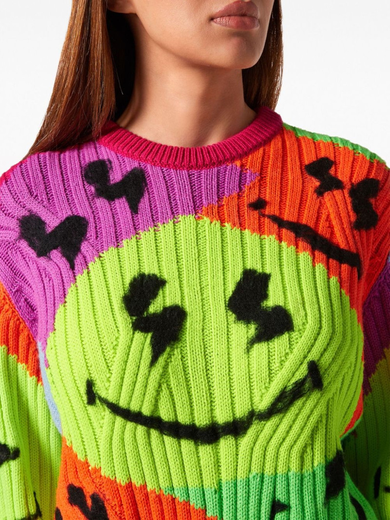 smile-intarsia ribbed-knit jumper 5