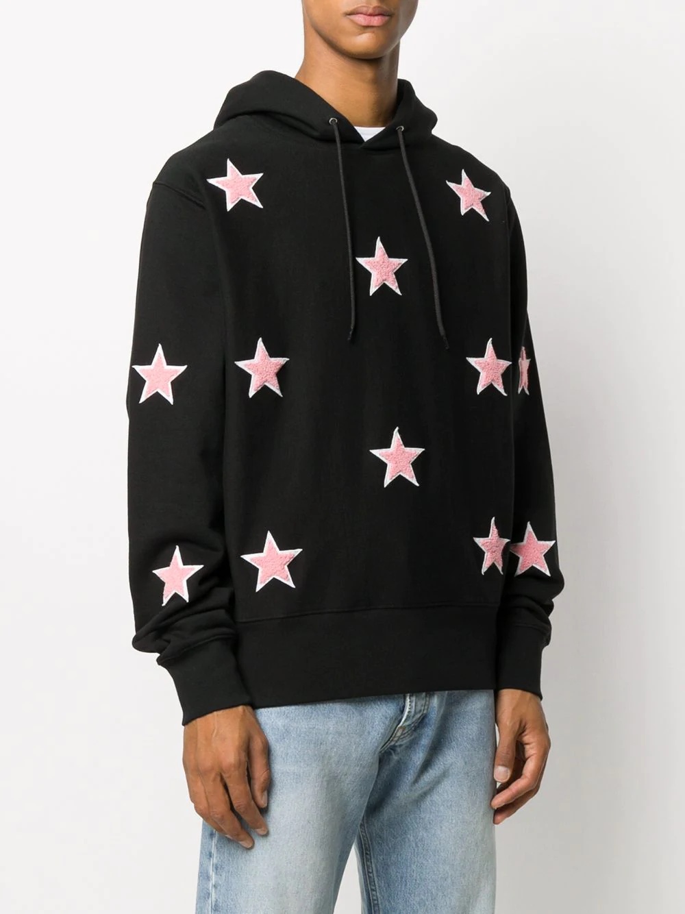 embroidered star patch hoodie - 3