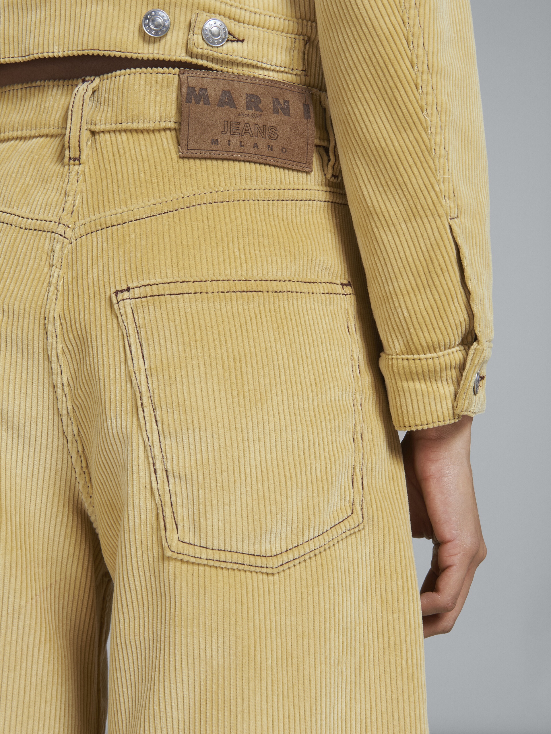 LIGHT YELLOW CORDUROY PANTS - 4