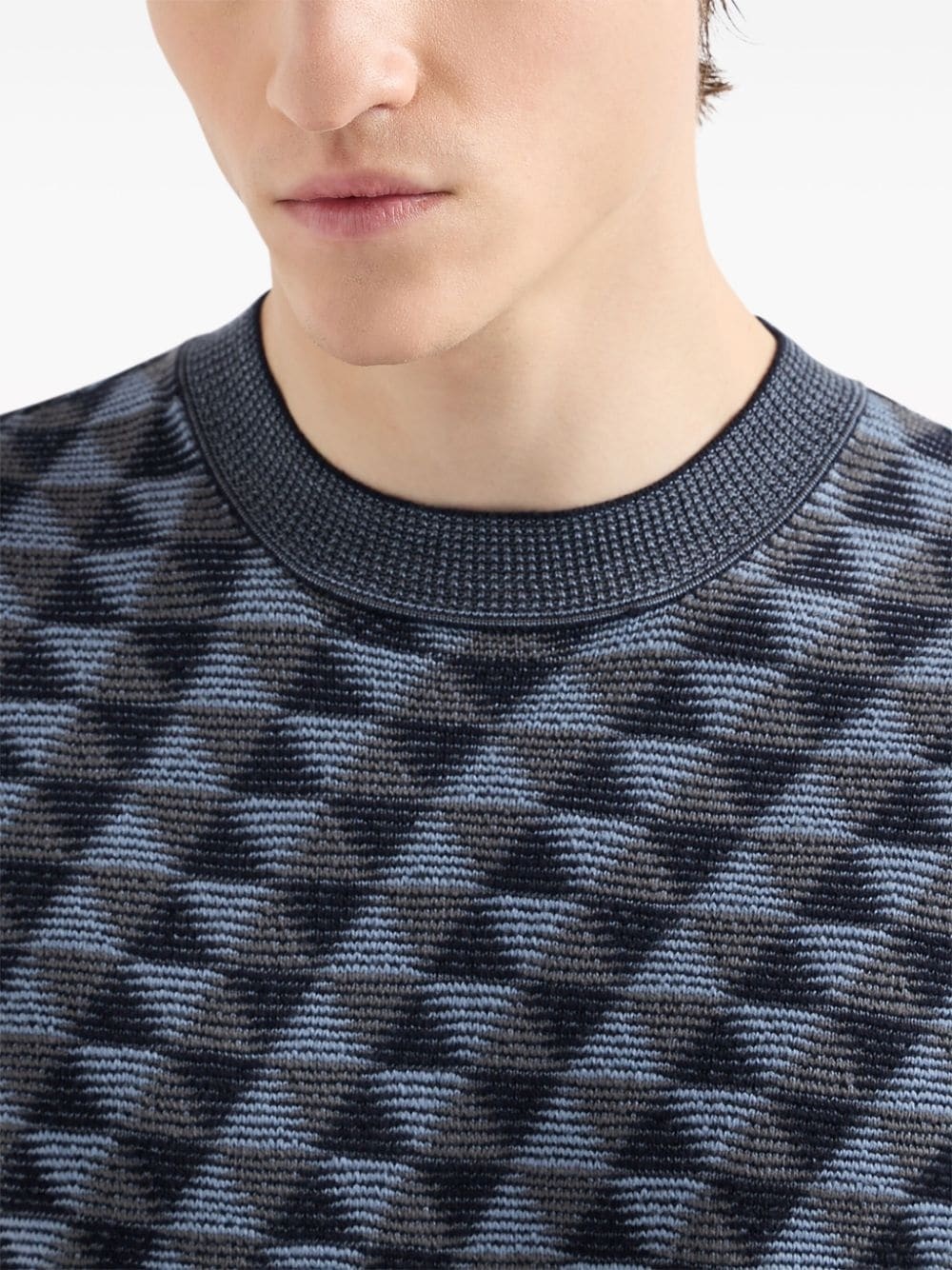 geometric-jacquard wool jumper - 4