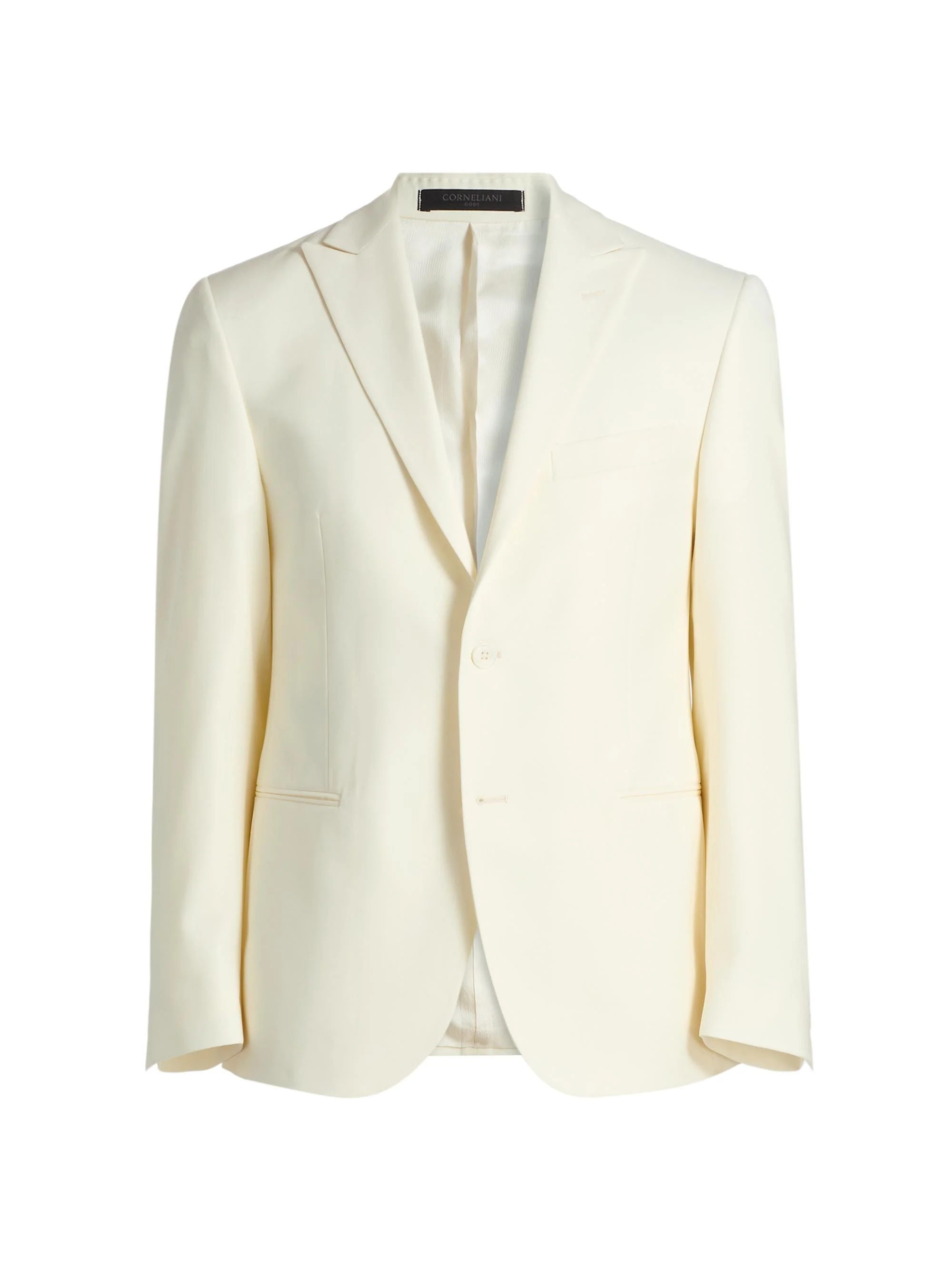 Men's Virgin Wool Jacquard Dinner Jacket - Off White - 1