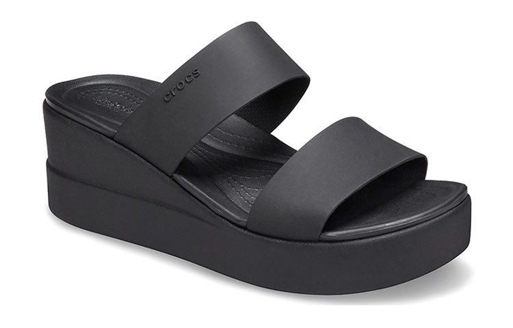 (WMNS) Crocs Brooklyn Lightweight Black Sandals 206219-060 - 4