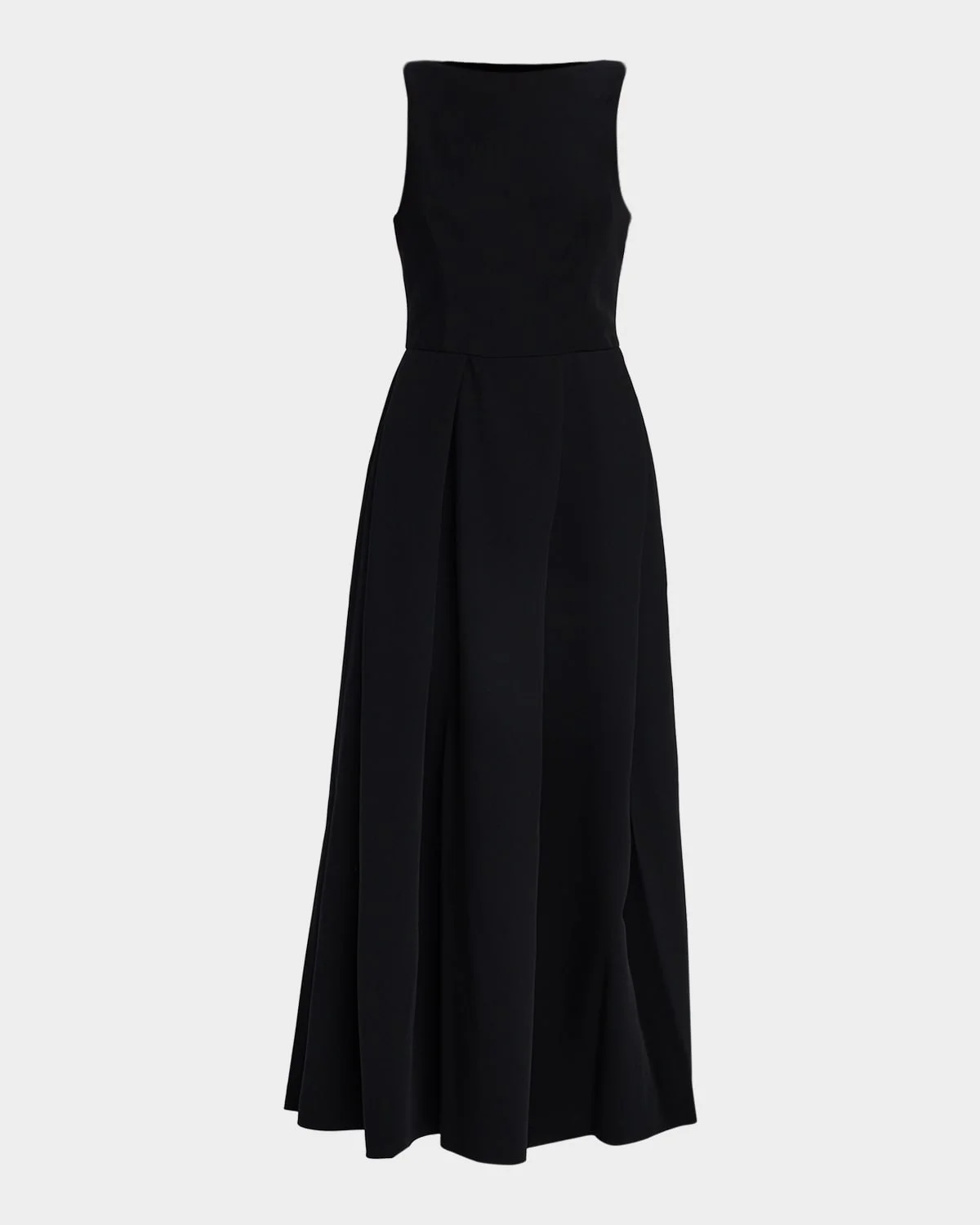 Bateau-Neck Pleated Cady Maxi Dress - 1