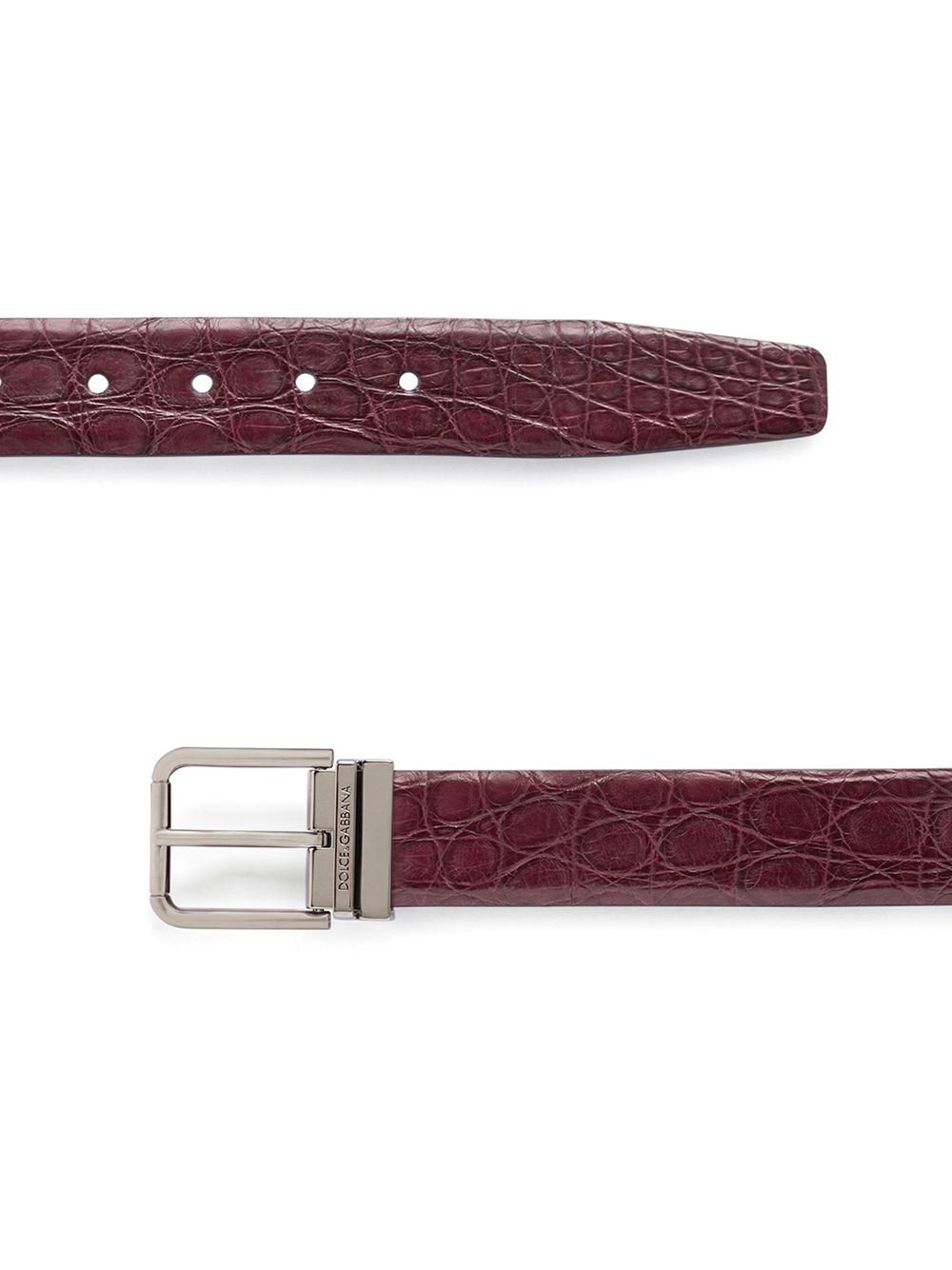 textured leather belt - 2