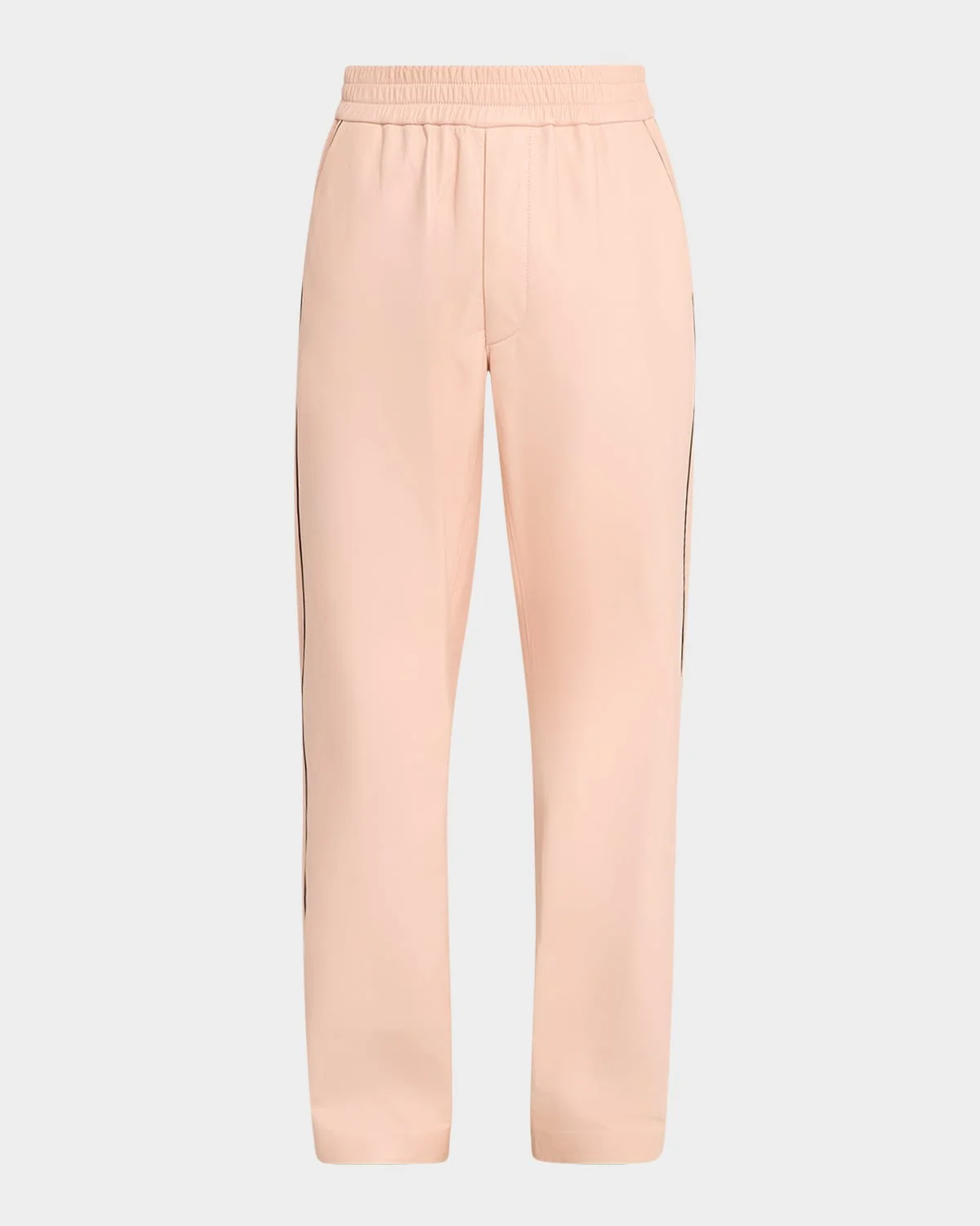 Men's Napa Leather Straight-Leg Pull-On Pants - 1