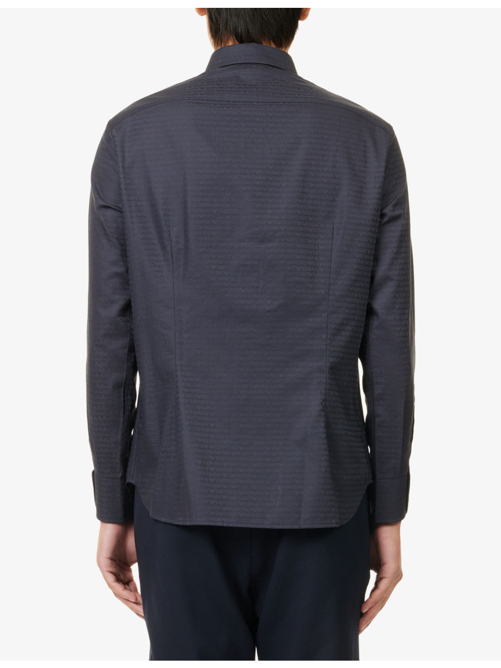 Monogram-Print Long-Sleeves Cotton Shirt - 4