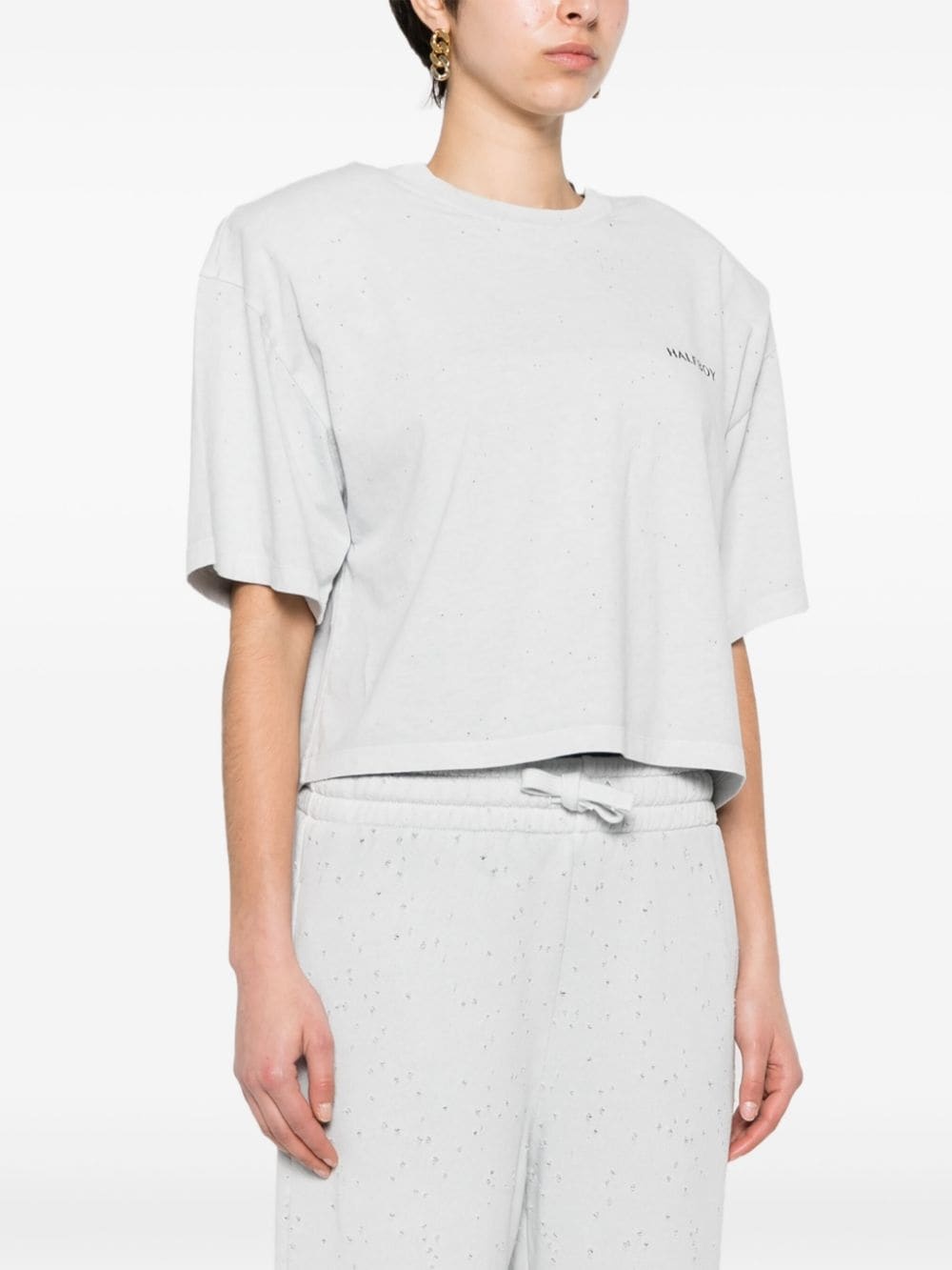distressed cotton T-shirt - 3