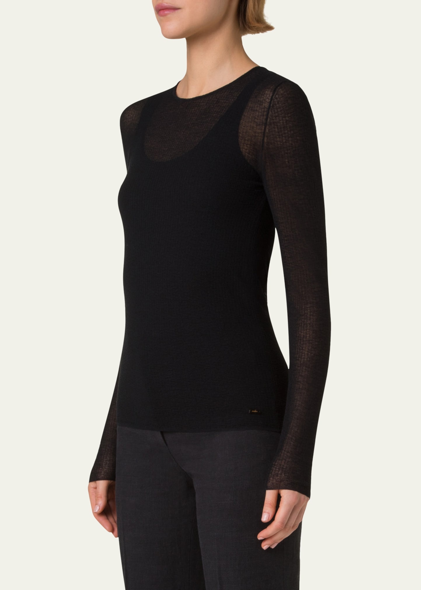 Structured Double Layer Cotton-Blend Sweater - 4