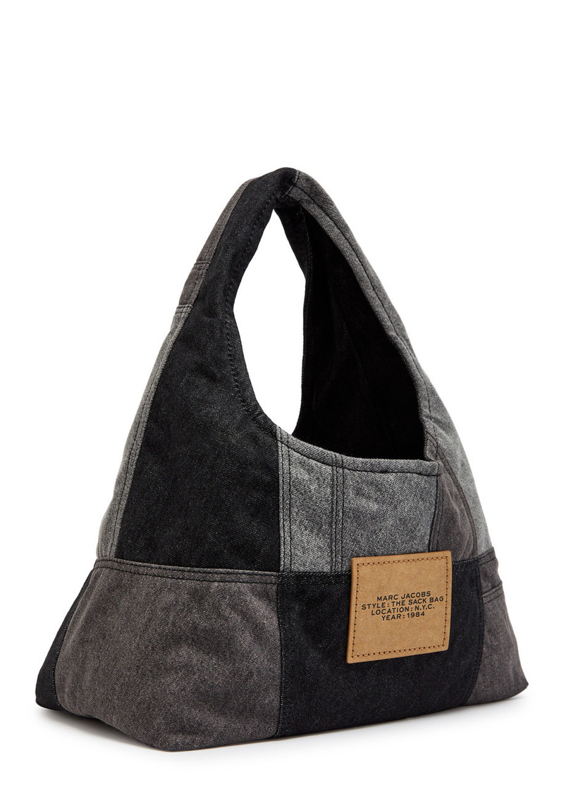 Marc Jacobs Marc Jacobs The Sack Patchwork Denim Shoulder bag outlook