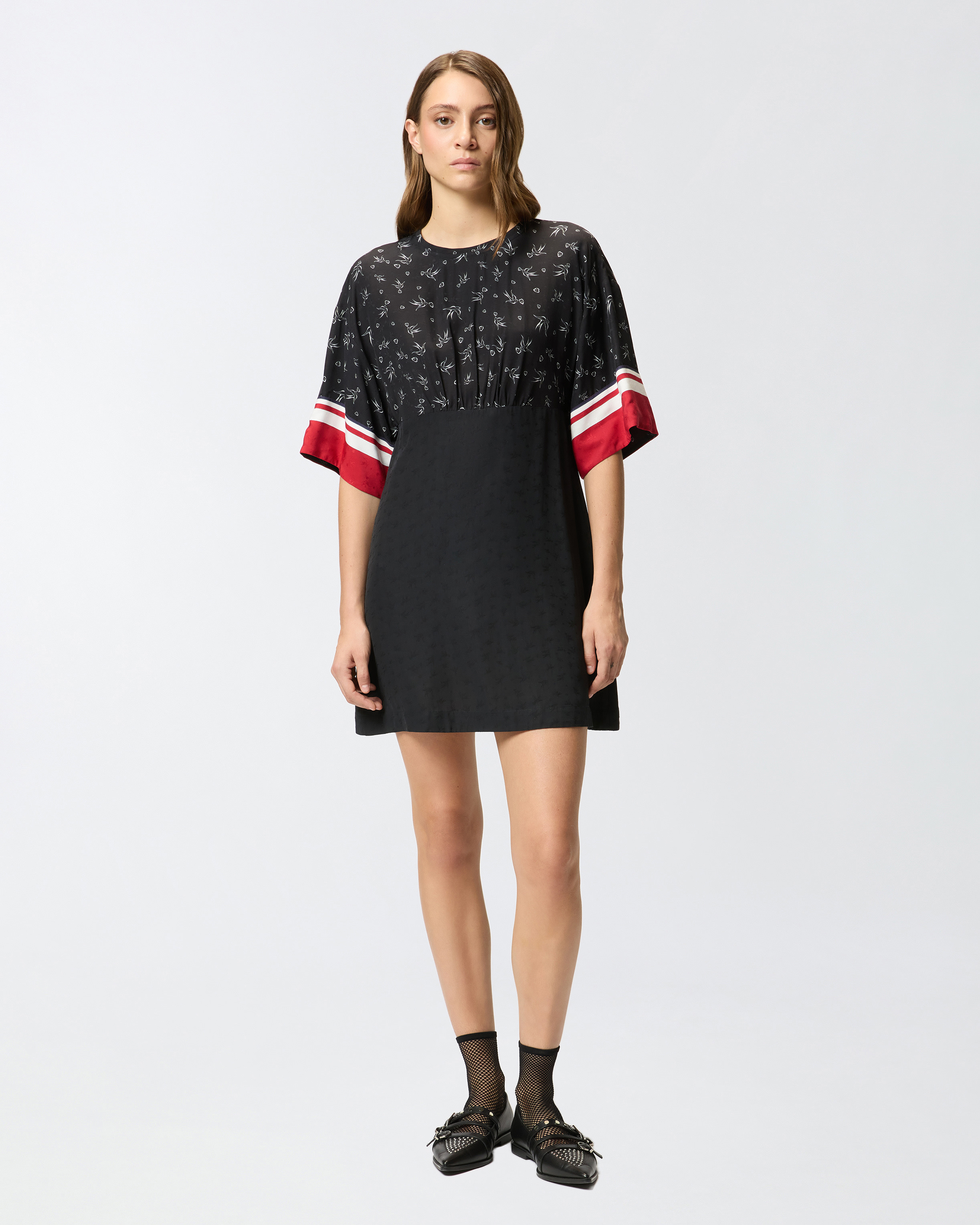 PRINTED VISCOSE JACQUARD DRESS - 3