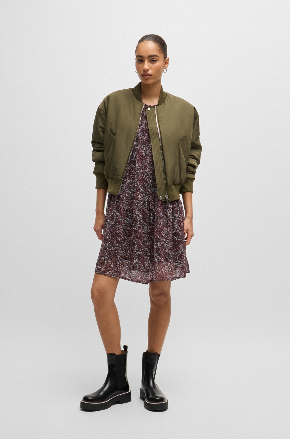REVERSIBLE BOMBER JACKET WITH WATER-REPELLENT FINISH - 3