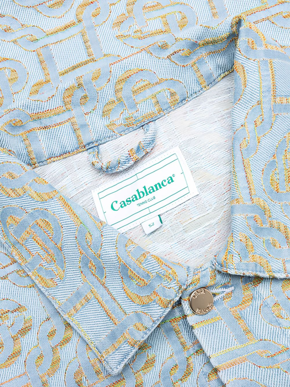 monogram-jacquard denim jacket - 4