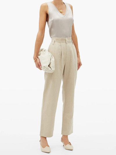 Brunello Cucinelli V-neck silk-blend satin top outlook