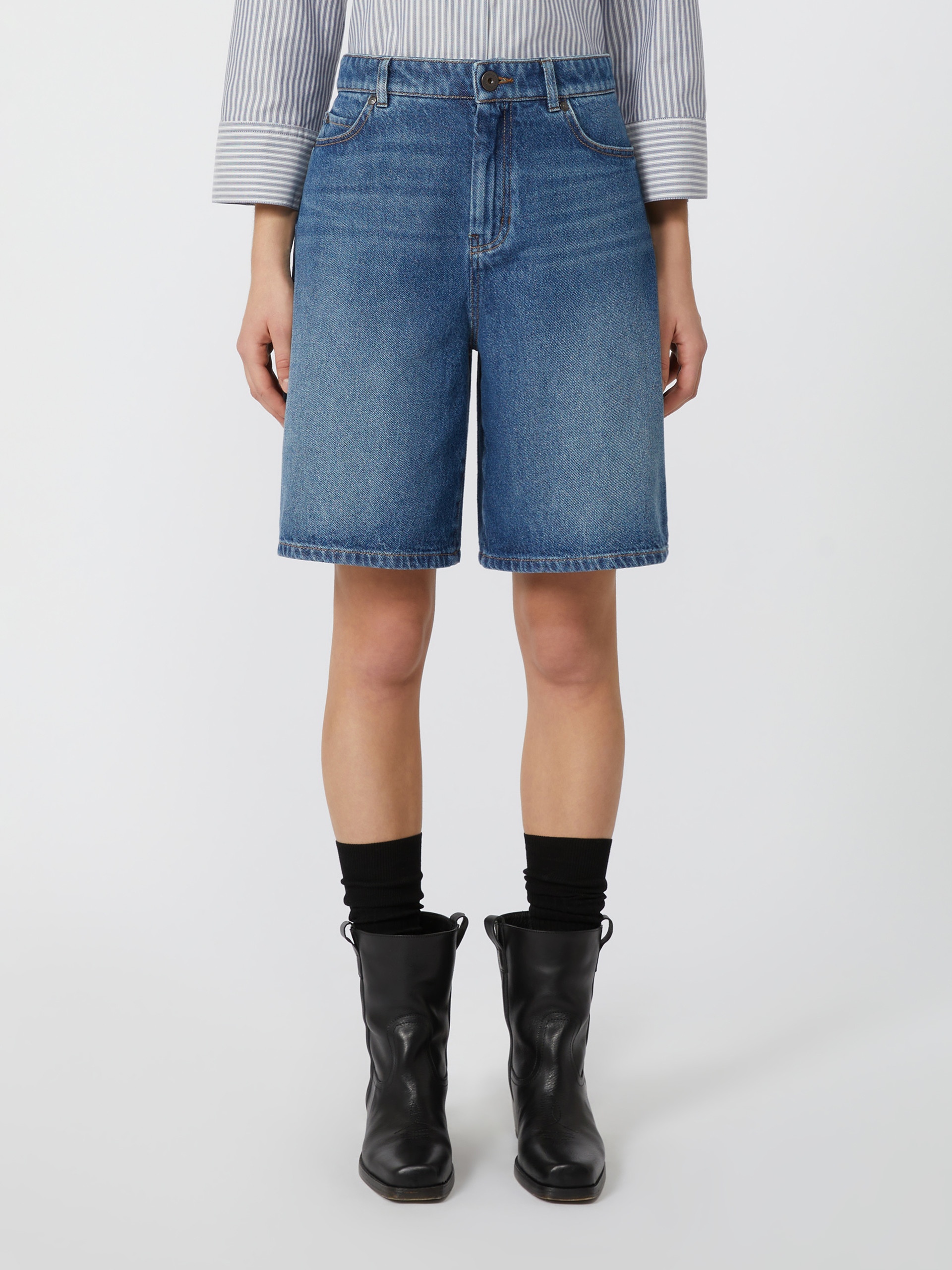 DONNOLA Cotton denim Bermuda shorts - 3