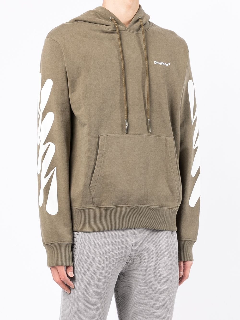 Wave Diag drawstring hoodie - 3