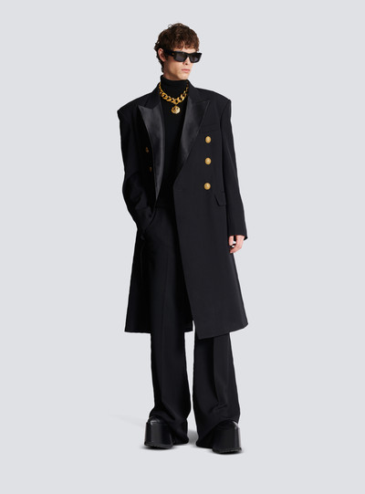 Balmain Long military-style coat outlook