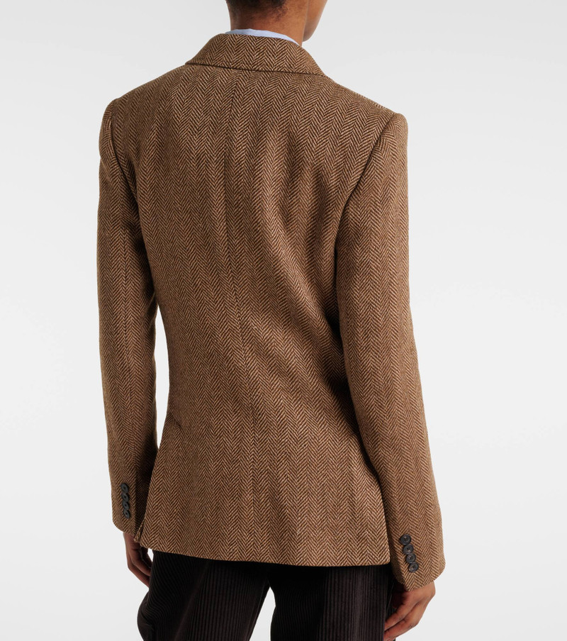 Herringbone linen, wool, and silk blazer 6