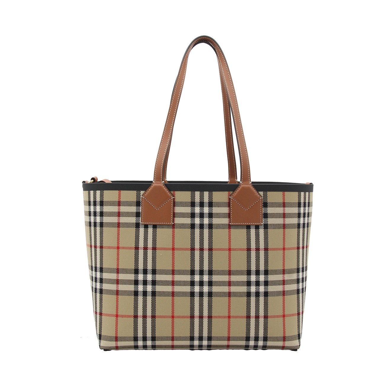 vintage check canvas london tote bag - 1