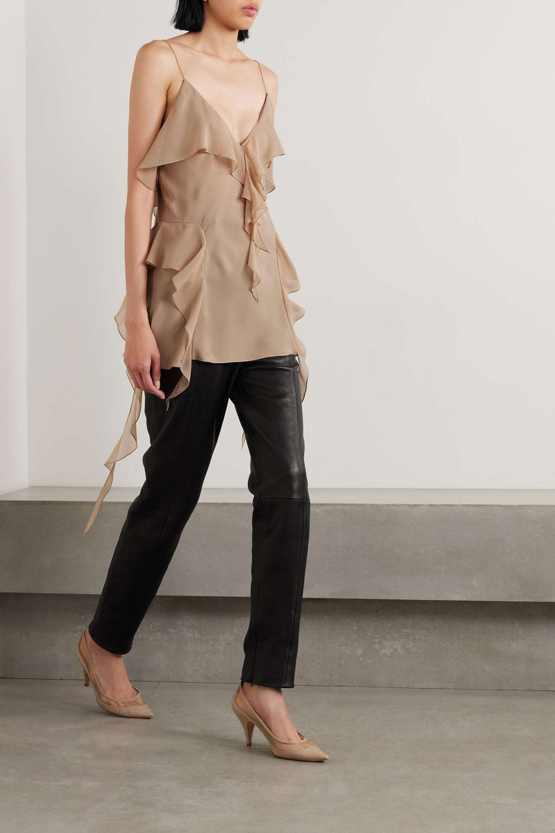 KHAITE Piet ruffled silk-georgette camisole outlook