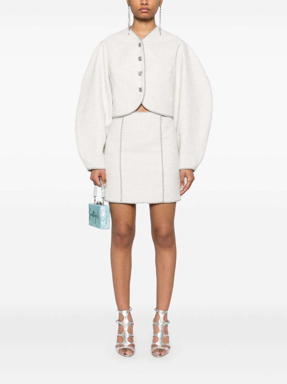 bouclé mini skirt - 2