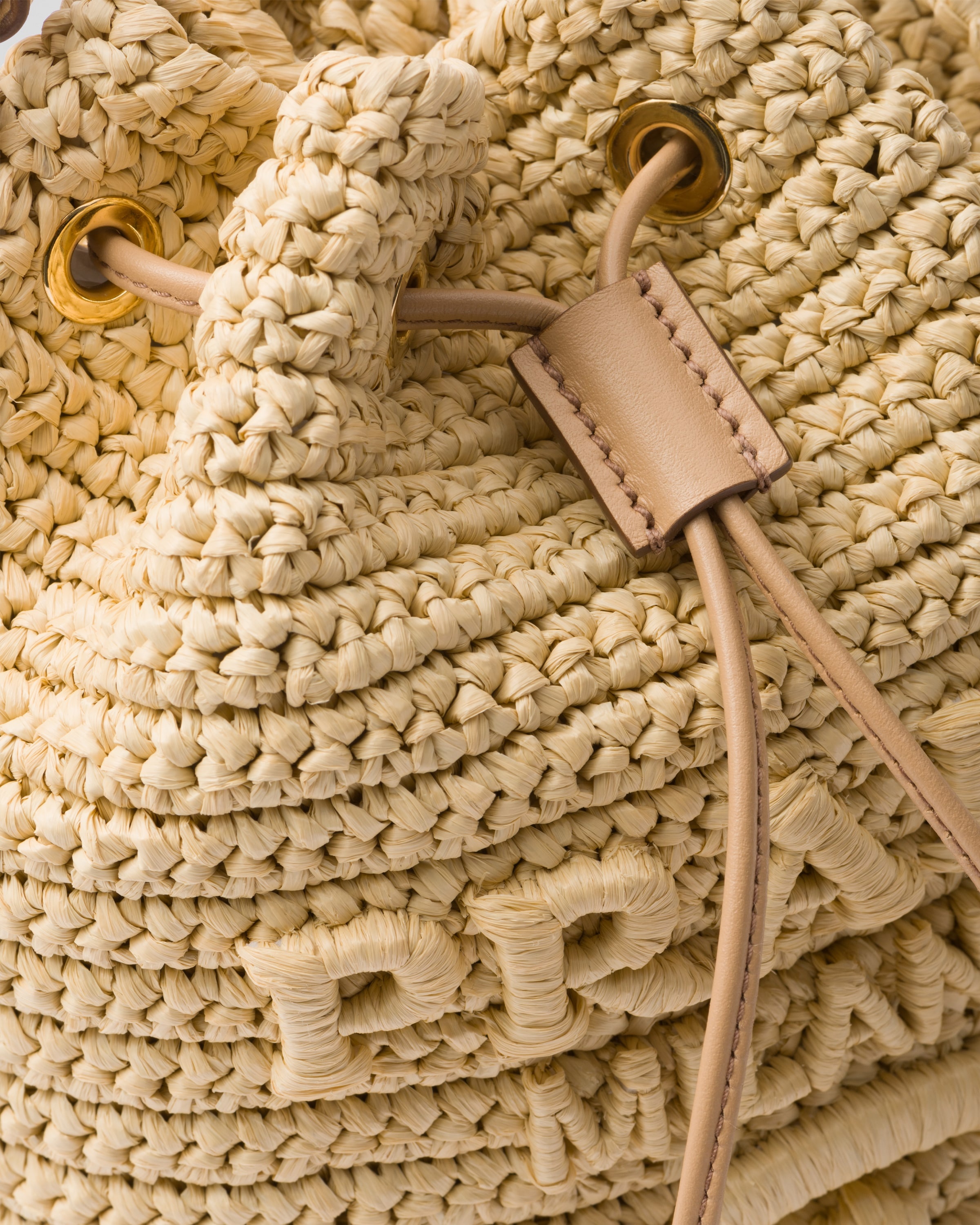 Crochet and leather mini-bucket bag - 6