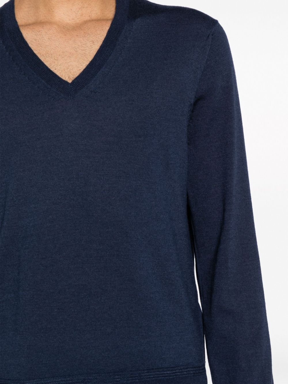 fine-knit V-neck jumper - 5