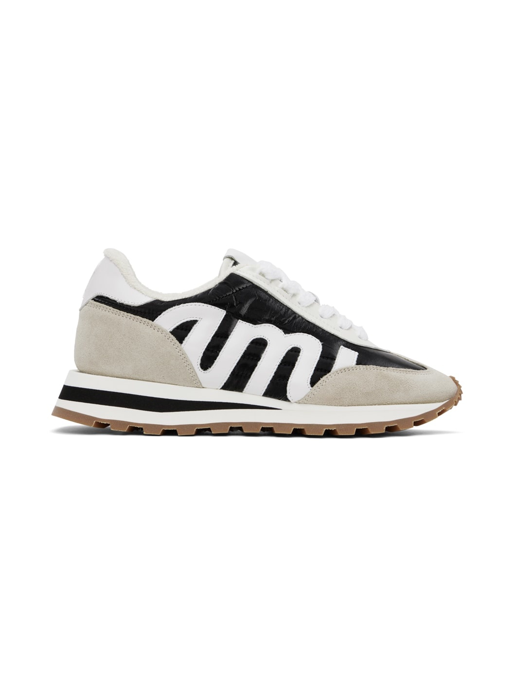 Black & Beige Rush Sneakers - 1