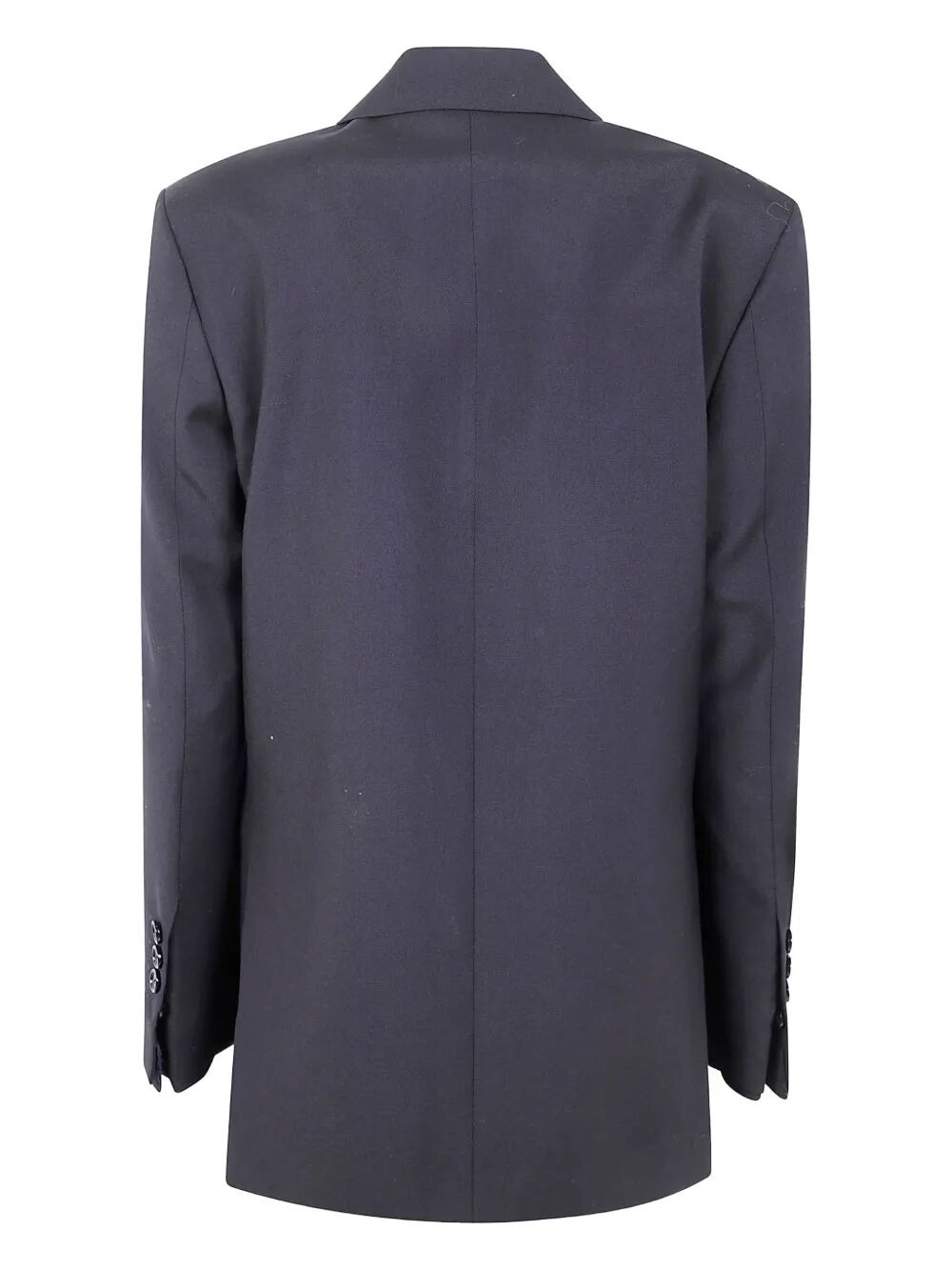 Ann Demeulemeester Women "Elin" Twisted Clousure Tailored Jacket With Raw Edge Cotton Detail - 6