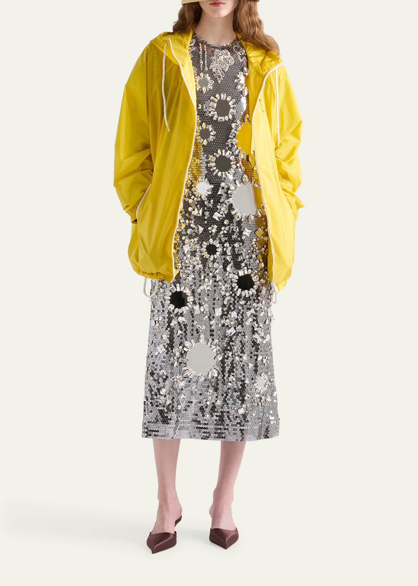 Re-Nylon Drawstring Hooded Rain Jacket - 2