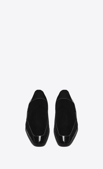 SAINT LAURENT gabriel loafers in patent leather and velvet outlook
