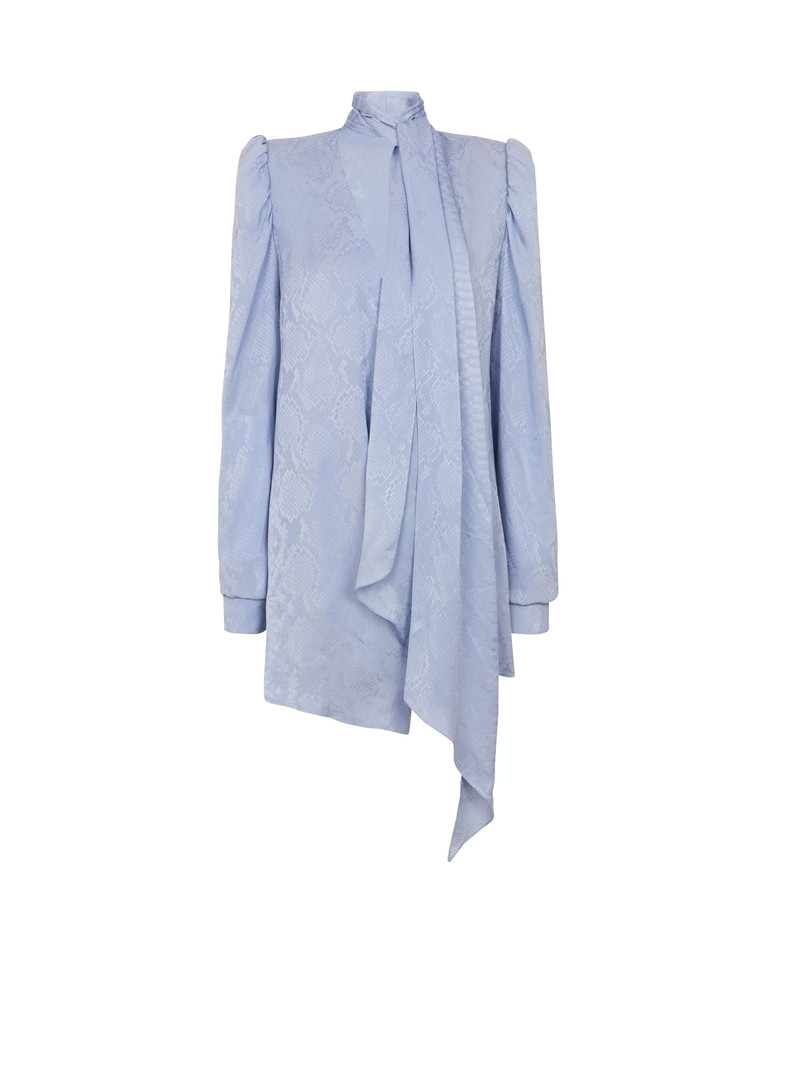 Snakeskin silk tie dress 1