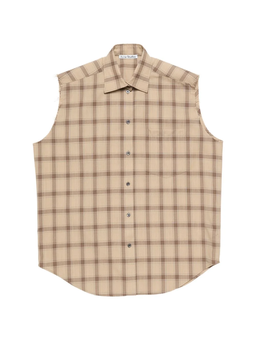 plaid sleeveless shirt - 1