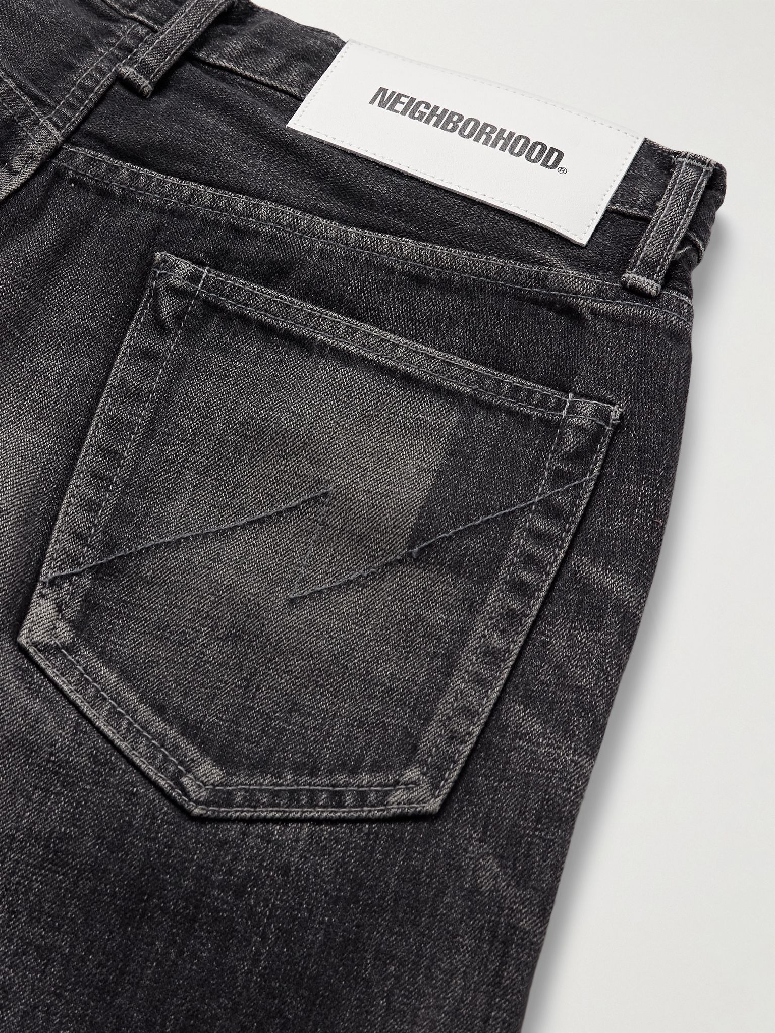 Straight-Leg Selvedge Jeans Black - 5