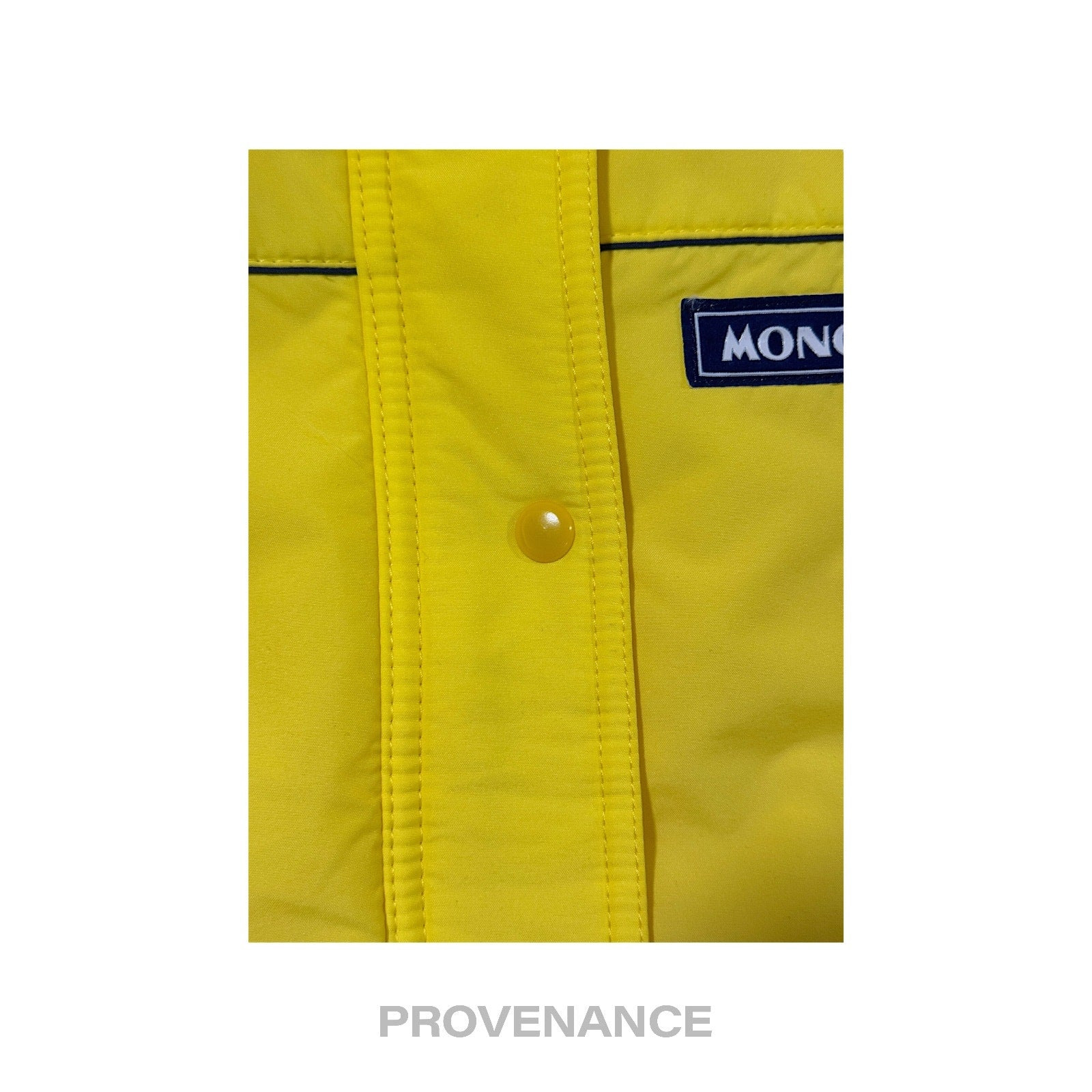 Moncler Logo Light Ski Jacket Coat - Yellow L Hood - 9