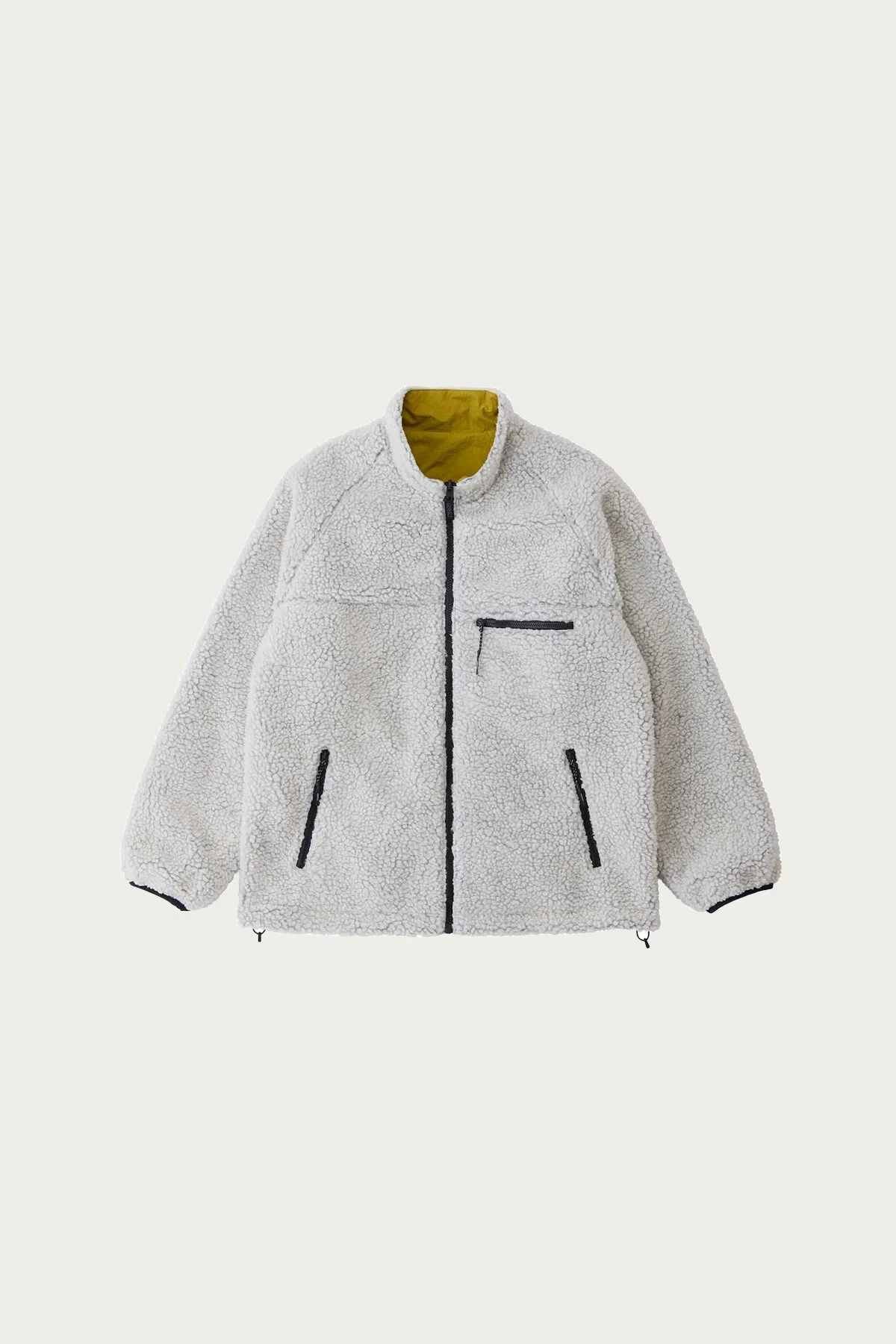 Reversible Sherpa Jacket - Natural/Chartreuse - 1