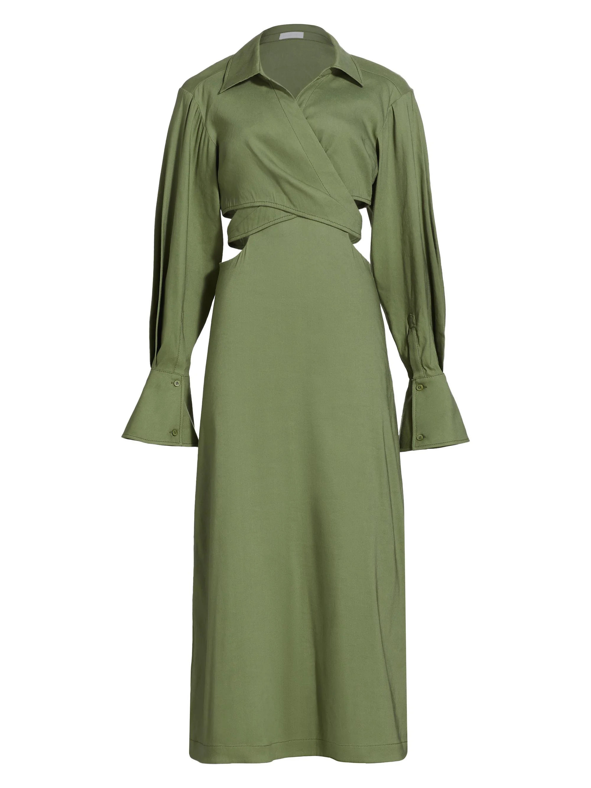 Women's Giulia Linen-Blend Wrap Maxi Dress - Verde - 1